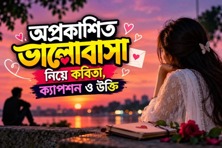 অপ্রকাশিত ভালোবাসা নিয়ে কবিতা,ক্যাপশন ও উক্তি