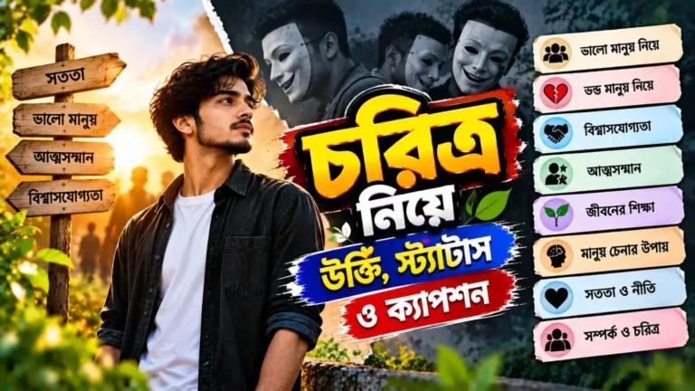 চরিত্র নিয়ে উক্তি: চরিত্র নিয়ে স্ট্যাটাস ক্যাপশন