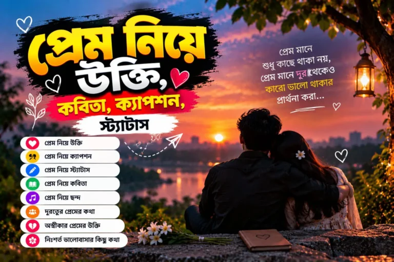 প্রেম নিয়ে উক্তি: প্রেম নিয়ে কবিতা ক্যাপশন, স্ট্যাটাস