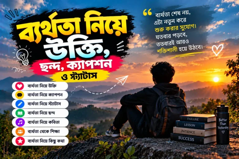 ব্যর্থতা নিয়ে উক্তি, ছন্দ, ক্যাপশন ও স্ট্যাটাস