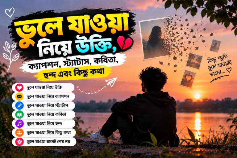 ভুলে যাওয়া নিয়ে উক্তি: ভুলে যাওয়া নিয়ে ক্যাপশন, স্ট্যাটাস, কবিতা, ছন্দ এবং কিছু কথা