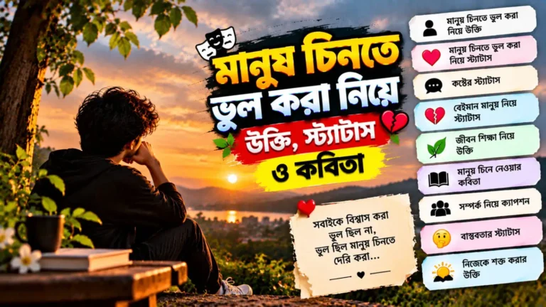 মানুষ চিনতে ভুল করা নিয়ে উক্তি, স্ট্যাটাস ,কবিতা