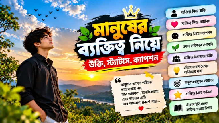 মানুষের ব্যক্তিত্ব নিয়ে উক্তি, স্ট্যাটাস, ক্যাপশন