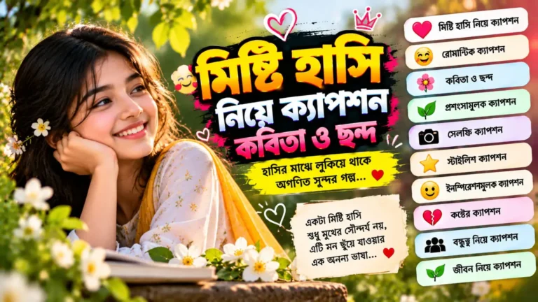 মিষ্টি হাসি নিয়ে ক্যাপশন,কবিতা,ছন্দ