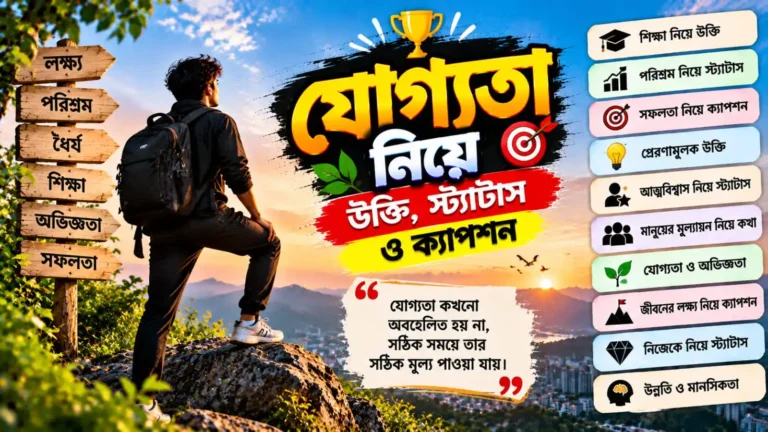 যোগ্যতা নিয়ে উক্তি,স্ট্যাটাস,ক্যাপশন