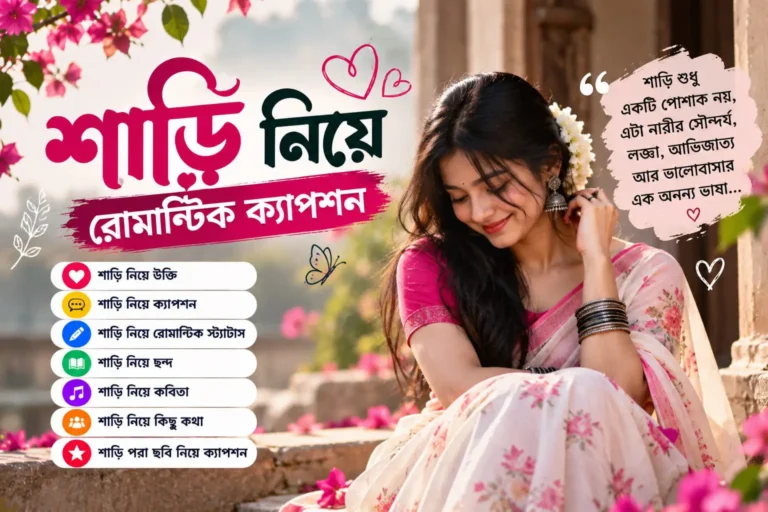 শাড়ি পড়া ছবি নিয়ে ক্যাপশন - শাড়ি নিয়ে রোমান্টিক ক্যাপশন - Saree caption bangla
