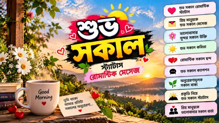 শুভ সকাল স্ট্যাটাস - সকাল নিয়ে রোমান্টিক মেসেজ