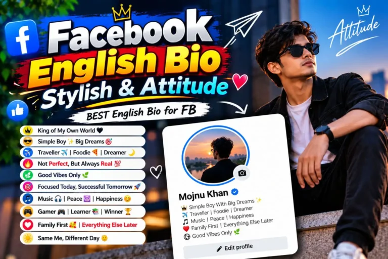 Facebook english bio stylish – Facebook english bio attitude – BEST english bio for fb