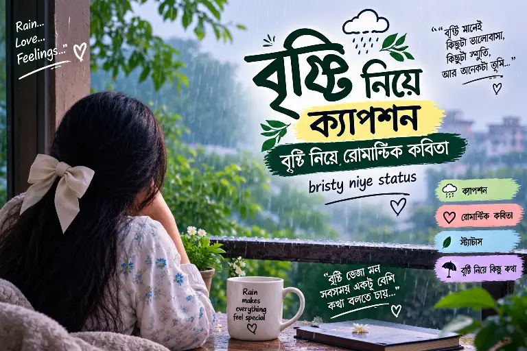 বৃষ্টি নিয়ে ক্যাপশন - বৃষ্টি নিয়ে রোমান্টিক কবিতা - bristy niye status