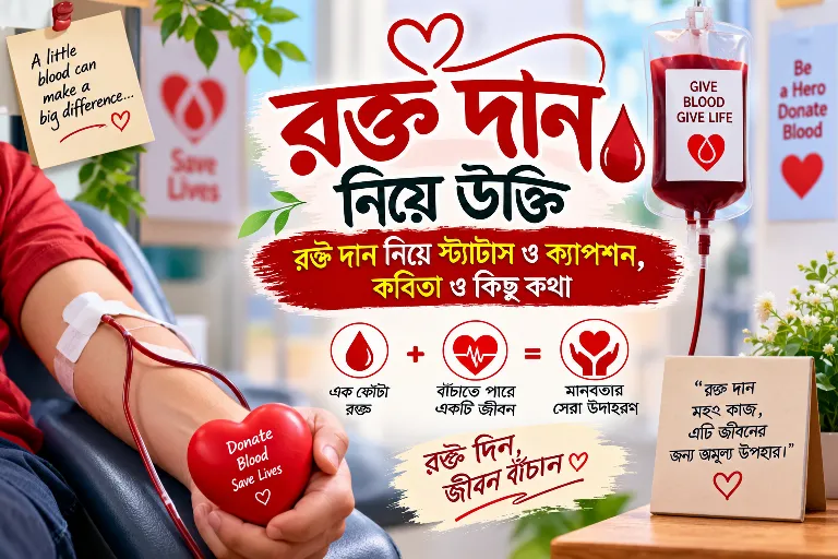 রক্ত দান নিয়ে উক্তি – রক্ত দান নিয়ে স্ট্যাটাস ও ক্যাপশন, কবিতা ও কিছু কথা