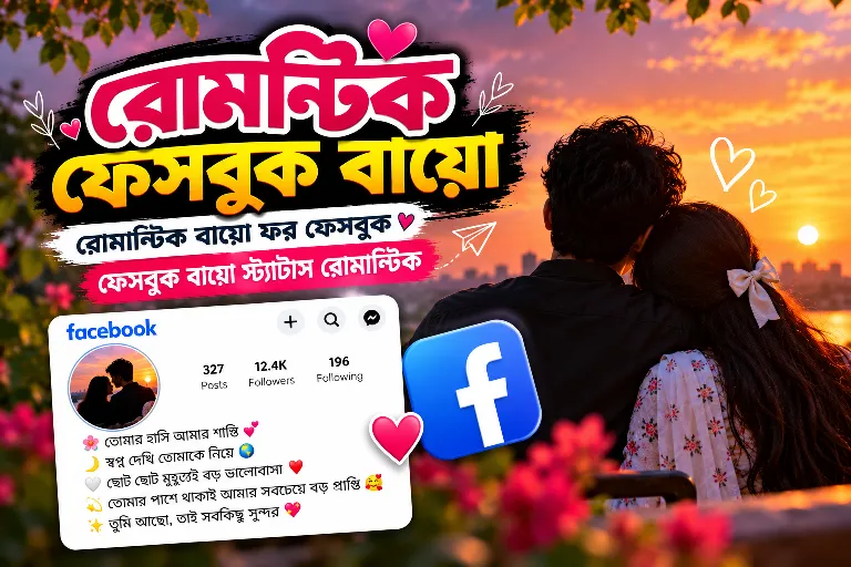 রোমান্টিক ফেসবুক বায়ো – রোমান্টিক বায়ো ফর ফেসবুক – ফেসবুক বায়ো স্ট্যাটাস রোমান্টিক – Fb romantic bangla bio